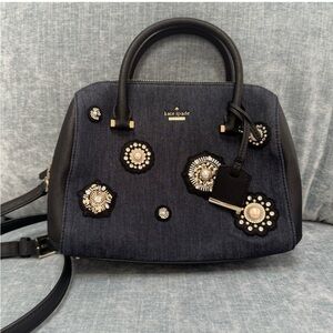 Kate Spade jeweled denim crossbody satchel NWOT